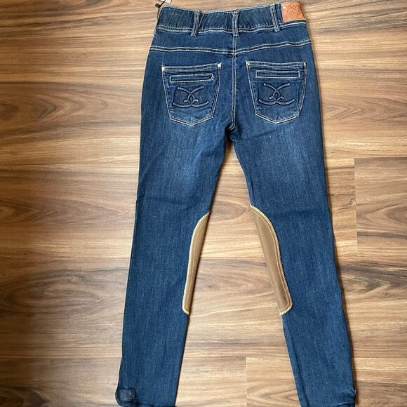 Goode Rider Breeches - Vintage Denim - Suede Knee Patch - 26R NWT - Picture 2 of 5